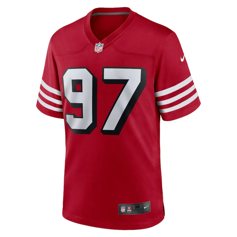 Men's San Francisco 49ers Nick Bosa Nike Scarlet Alternate Game Player Jersey 3 Men's San Francisco 49ers Nick Bosa Nike Scarlet Alternate Game Player Jersey - Image 3