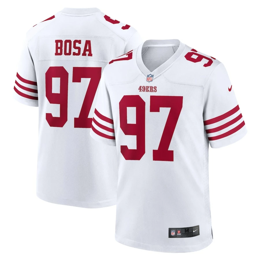 Men's San Francisco 49ers Nick Bosa Nike White Player Game Jersey 1 Men's San Francisco 49ers Nick Bosa Nike White Player Game Jersey