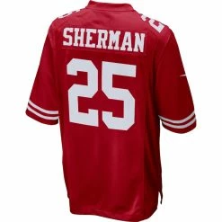 Men's San Francisco 49ers Richard Sherman Nike Scarlet Game Player Jersey -Nike Sales mens nike richard sherman san francisco 49ers game player jersey pi3084000 altimages ff 3084045alt3 full