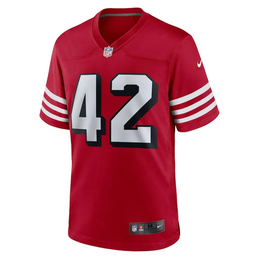 Men's San Francisco 49ers Ronnie Lott Nike Scarlet Retired Alternate Game Jersey 3 Men's San Francisco 49ers Ronnie Lott Nike Scarlet Retired Alternate Game Jersey - Image 3