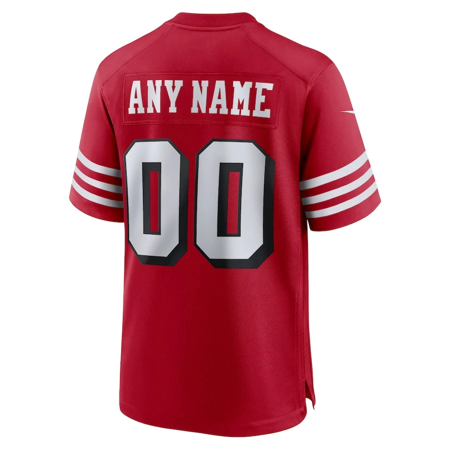 Men's San Francisco 49ers Nike Scarlet Alternate Custom Game Jersey 4 Men's San Francisco 49ers Nike Scarlet Alternate Custom Game Jersey - Image 4