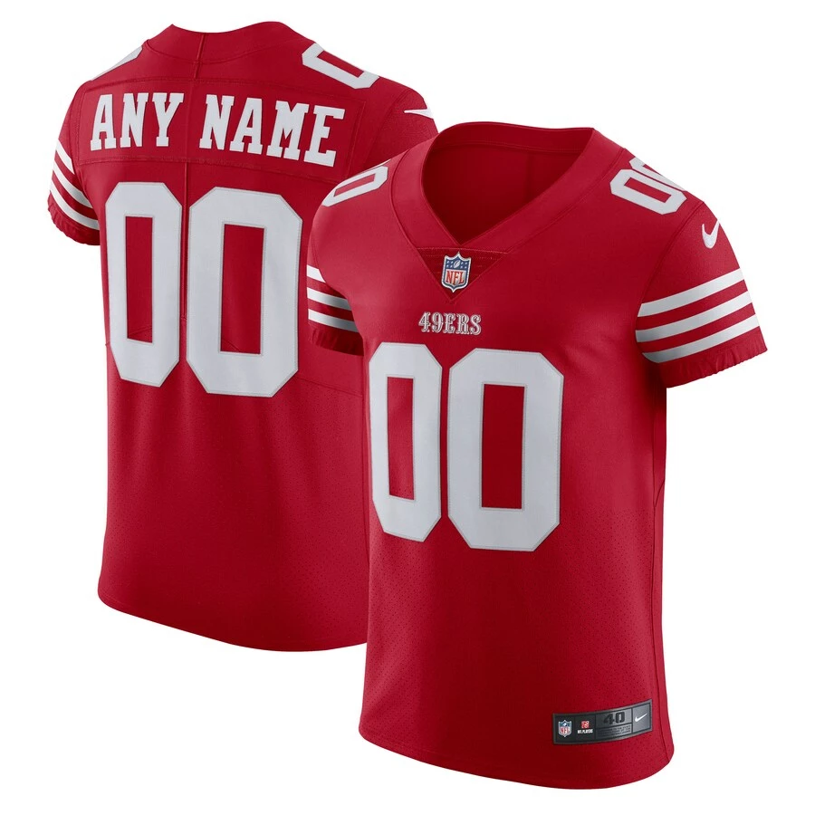 Men's San Francisco 49ers Nike Scarlet Vapor Elite Custom Jersey 1 Men's San Francisco 49ers Nike Scarlet Vapor Elite Custom Jersey