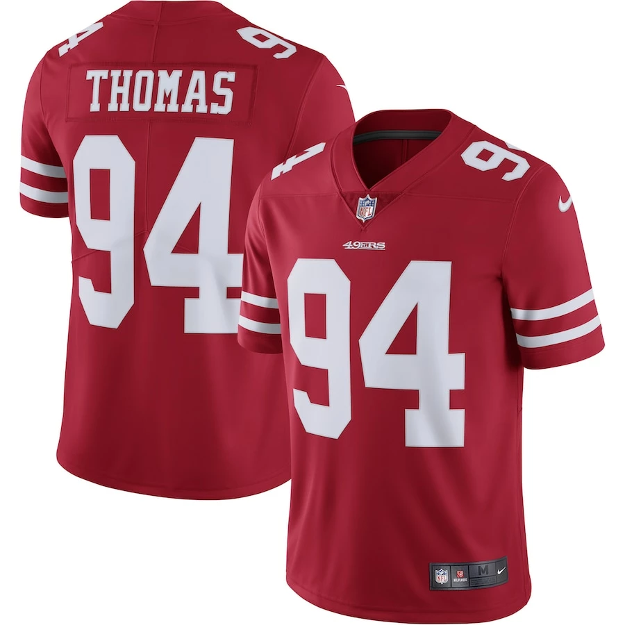 Men's San Francisco 49ers Solomon Thomas Nike Scarlet Vapor Untouchable Limited Jersey 2 Men's San Francisco 49ers Solomon Thomas Nike Scarlet Vapor Untouchable Limited Jersey - Image 2