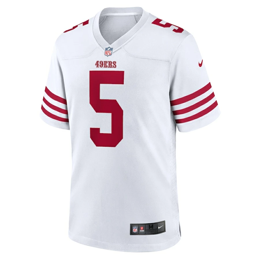 Men's San Francisco 49ers Trey Lance Nike White Player Game Jersey 3 Men's San Francisco 49ers Trey Lance Nike White Player Game Jersey - Image 3