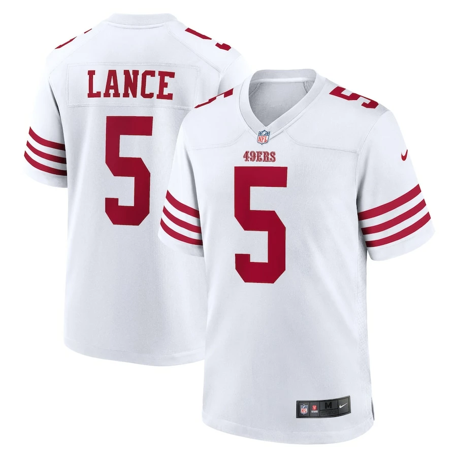 Men's San Francisco 49ers Trey Lance Nike White Team Game Jersey 2 Men's San Francisco 49ers Trey Lance Nike White Team Game Jersey - Image 2