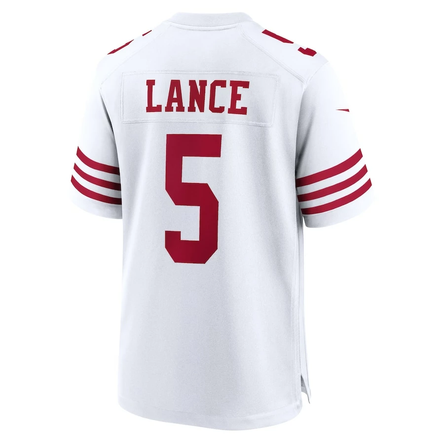 Men's San Francisco 49ers Trey Lance Nike White Team Game Jersey 4 Men's San Francisco 49ers Trey Lance Nike White Team Game Jersey - Image 4