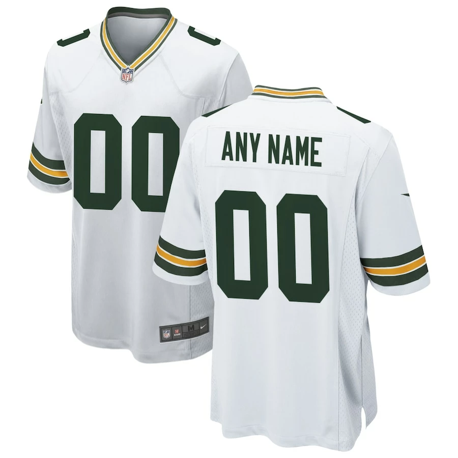 Men's Green Bay Packers Nike White Custom Game Jersey 2 Men's Green Bay Packers Nike White Custom Game Jersey - Image 2