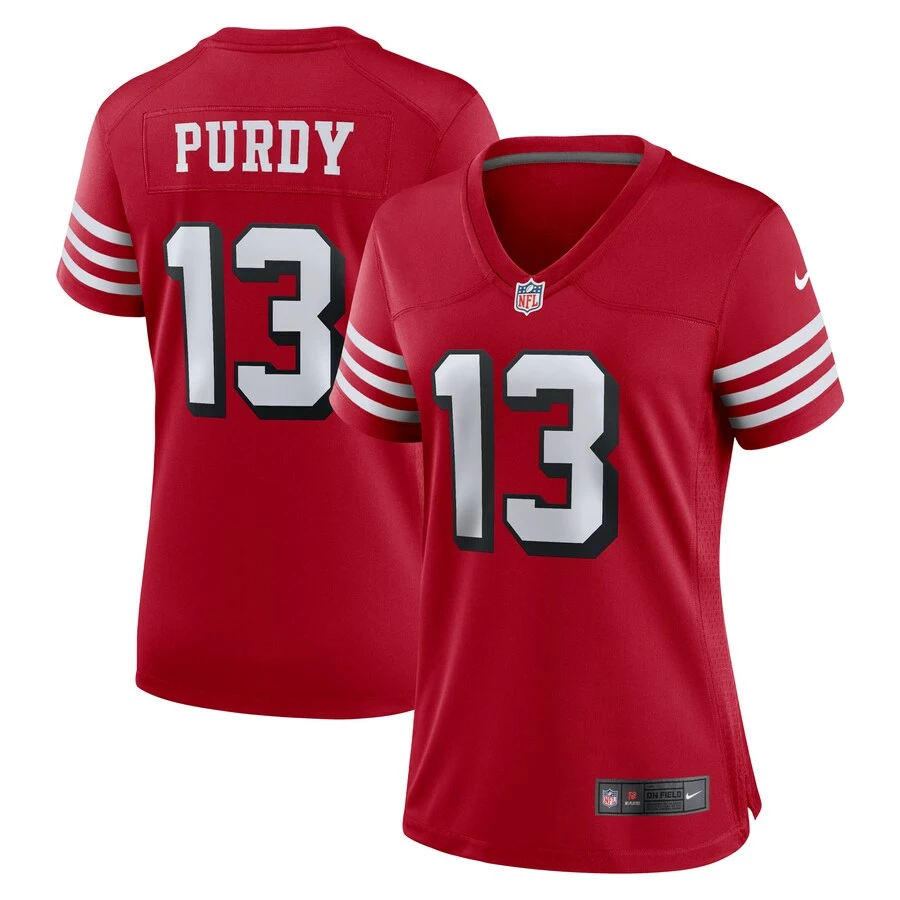 Women's San Francisco 49ers Brock Purdy Nike Scarlet Alternate Game Player Jersey 1 Women's San Francisco 49ers Brock Purdy Nike Scarlet Alternate Game Player Jersey