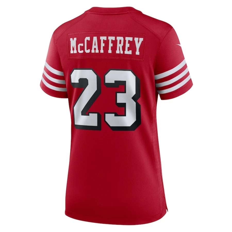 Women's San Francisco 49ers Christian McCaffrey Nike Scarlet Alternate Game Player Jersey 4 Women's San Francisco 49ers Christian McCaffrey Nike Scarlet Alternate Game Player Jersey - Image 4