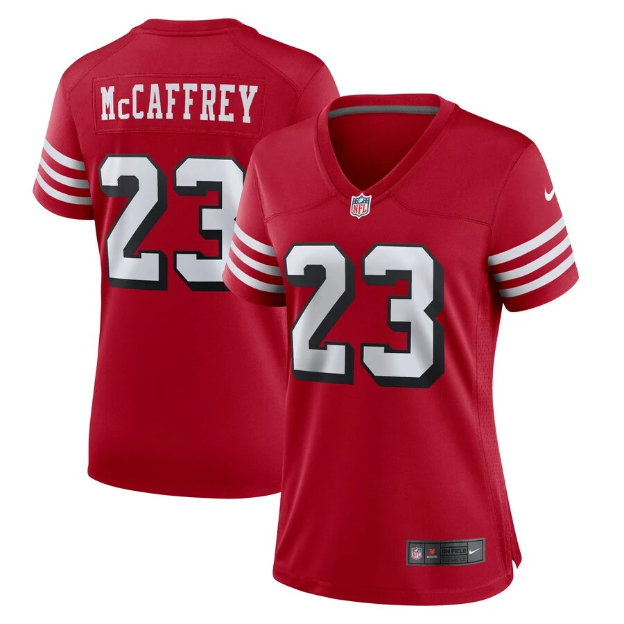 Women's San Francisco 49ers Christian McCaffrey Nike Scarlet Alternate Game Player Jersey 1 Women's San Francisco 49ers Christian McCaffrey Nike Scarlet Alternate Game Player Jersey