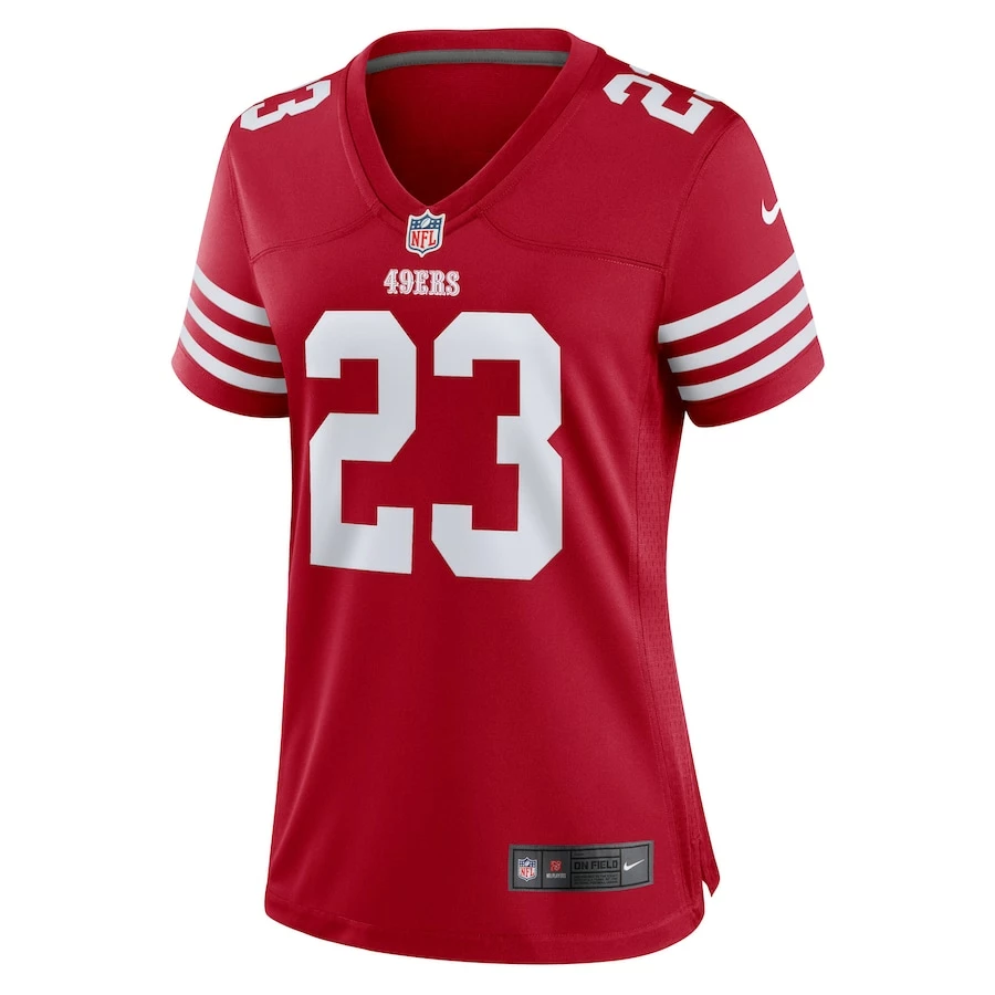 Women's San Francisco 49ers Christian McCaffrey Nike Scarlet Game Player Jersey 3 Women's San Francisco 49ers Christian McCaffrey Nike Scarlet Game Player Jersey - Image 3