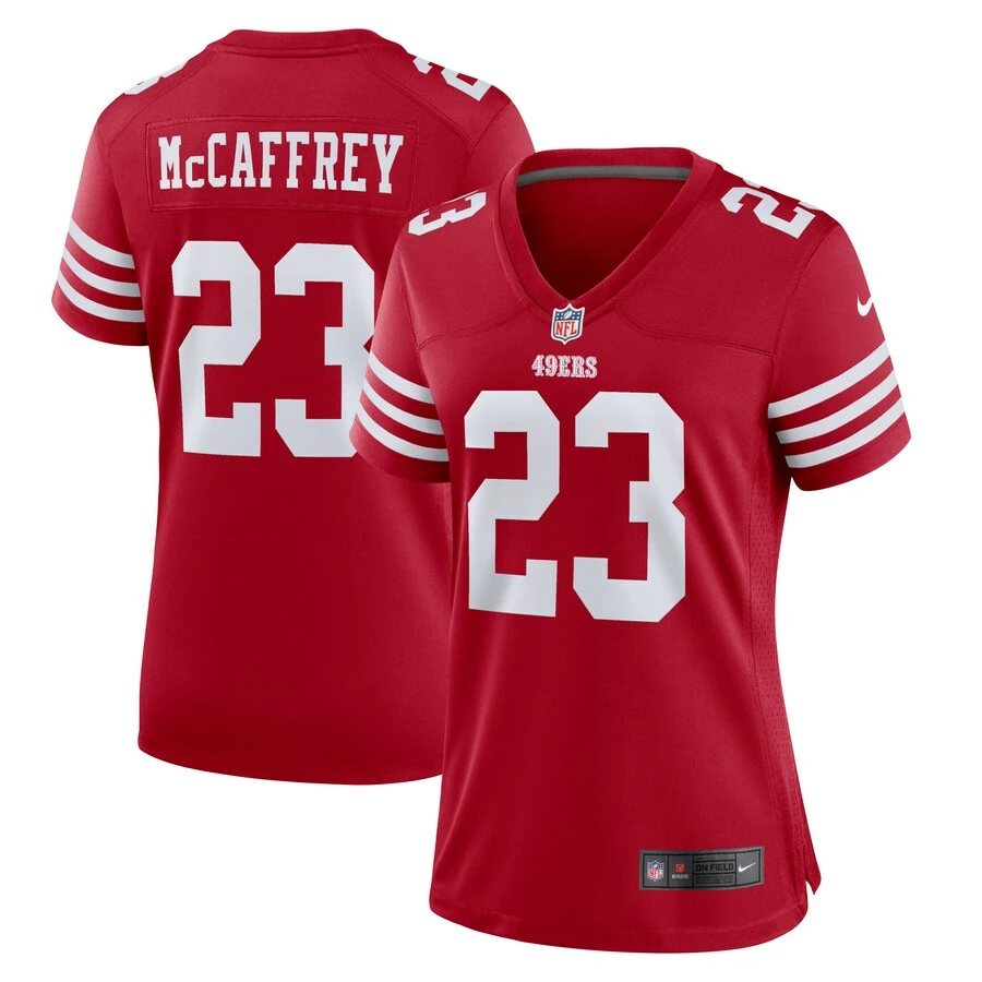 Women's San Francisco 49ers Christian McCaffrey Nike Scarlet Game Player Jersey 1 Women's San Francisco 49ers Christian McCaffrey Nike Scarlet Game Player Jersey