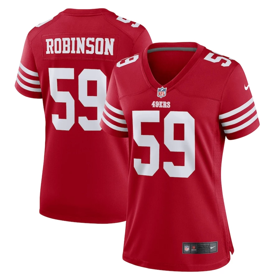 Women's San Francisco 49ers Curtis Robinson Nike Scarlet Game Player Jersey 2 Women's San Francisco 49ers Curtis Robinson Nike Scarlet Game Player Jersey - Image 2