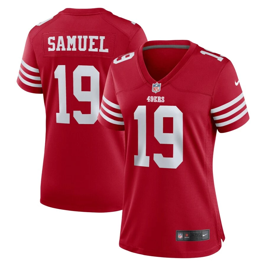 Women's San Francisco 49ers Deebo Samuel Nike Scarlet Team Game Player Jersey 1 Women's San Francisco 49ers Deebo Samuel Nike Scarlet Team Game Player Jersey