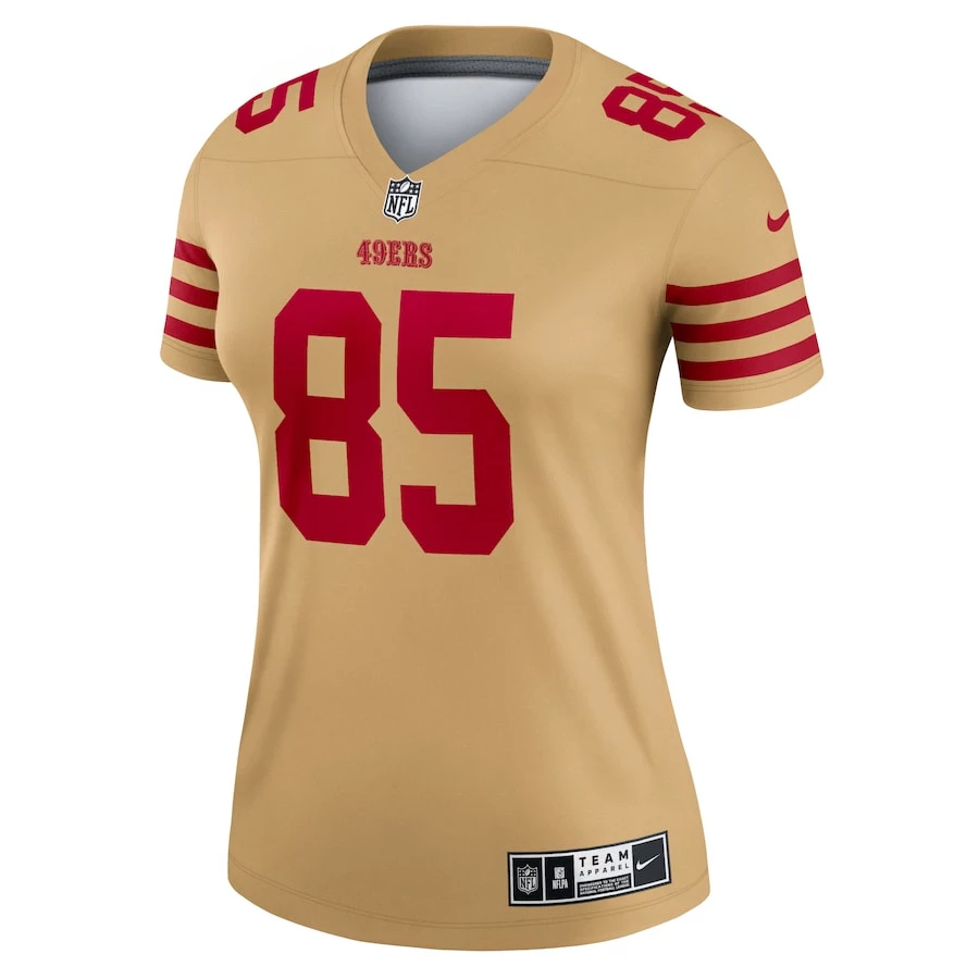 Women's San Francisco 49ers George Kittle Nike Gold Team Inverted Legend Jersey 3 Women's San Francisco 49ers George Kittle Nike Gold Team Inverted Legend Jersey - Image 3