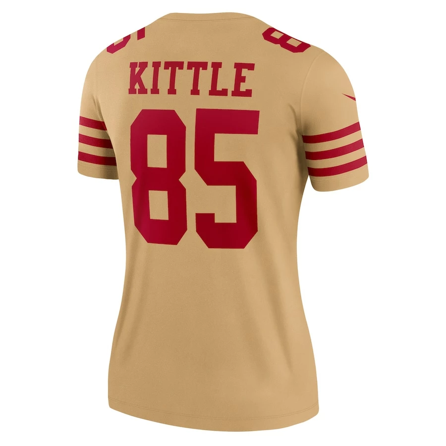 Women's San Francisco 49ers George Kittle Nike Gold Team Inverted Legend Jersey 4 Women's San Francisco 49ers George Kittle Nike Gold Team Inverted Legend Jersey - Image 4