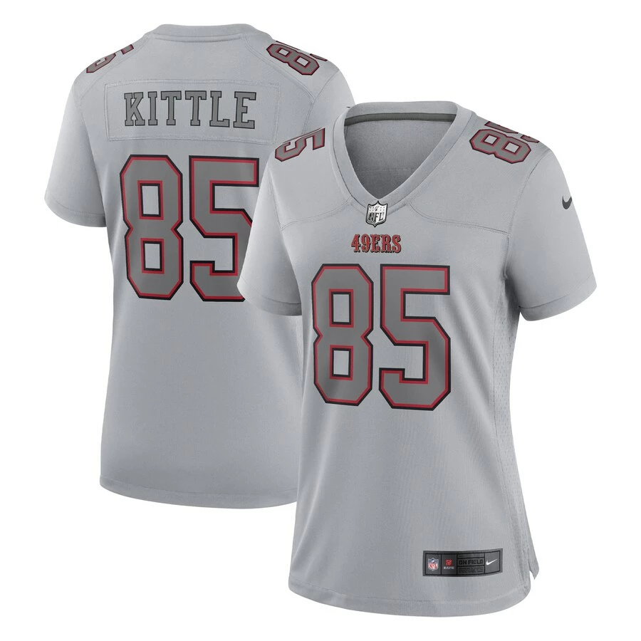 Women's San Francisco 49ers George Kittle Nike Gray Atmosphere Fashion Game Jersey 1 Women's San Francisco 49ers George Kittle Nike Gray Atmosphere Fashion Game Jersey