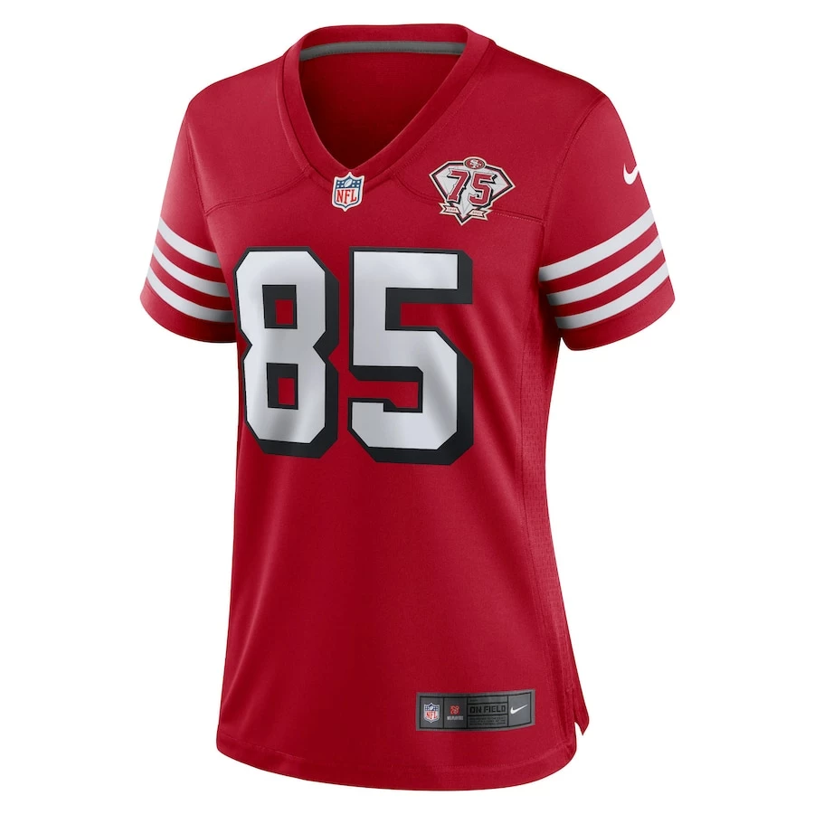 Women's San Francisco 49ers George Kittle Nike Scarlet 75th Anniversary Alternate Game Jersey 3 Women's San Francisco 49ers George Kittle Nike Scarlet 75th Anniversary Alternate Game Jersey - Image 3