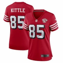 Women's San Francisco 49ers George Kittle Nike Scarlet 75th Anniversary Alternate Game Jersey