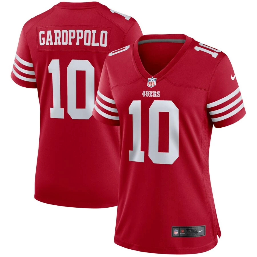 Women's San Francisco 49ers Jimmy Garoppolo Nike Scarlet Player Game Jersey 1 Women's San Francisco 49ers Jimmy Garoppolo Nike Scarlet Player Game Jersey