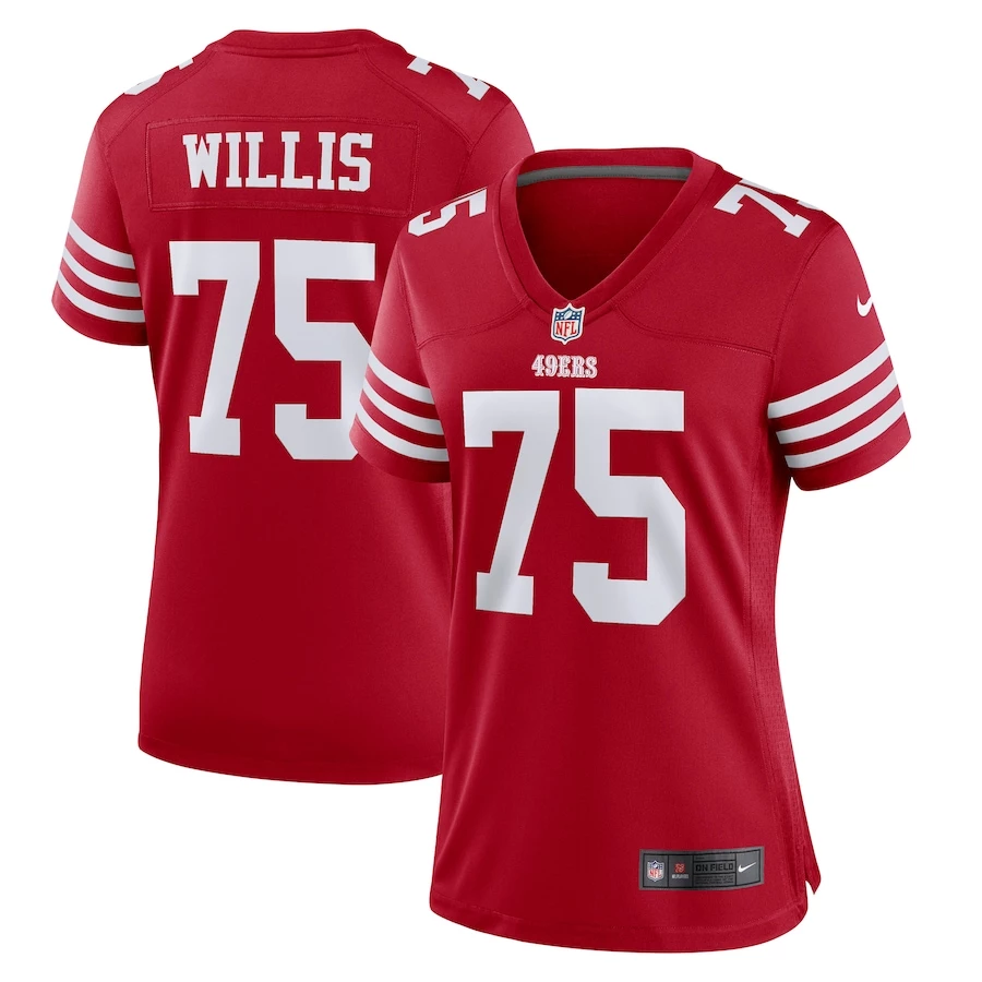Women's San Francisco 49ers Jordan Willis Nike Scarlet Team Game Player Jersey 1 Women's San Francisco 49ers Jordan Willis Nike Scarlet Team Game Player Jersey