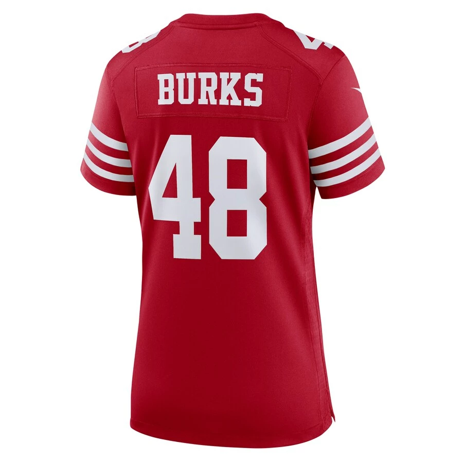 Women's San Francisco 49ers Oren Burks Nike Scarlet Game Player Jersey 4 Women's San Francisco 49ers Oren Burks Nike Scarlet Game Player Jersey - Image 4