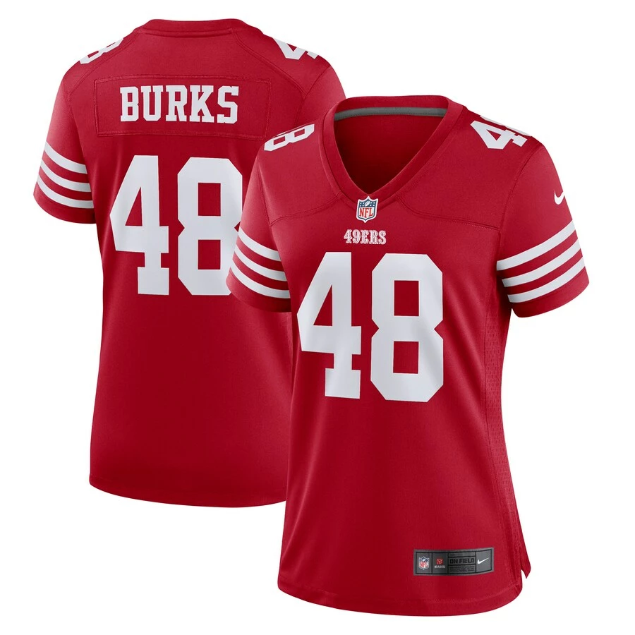 Women's San Francisco 49ers Oren Burks Nike Scarlet Game Player Jersey 1 Women's San Francisco 49ers Oren Burks Nike Scarlet Game Player Jersey