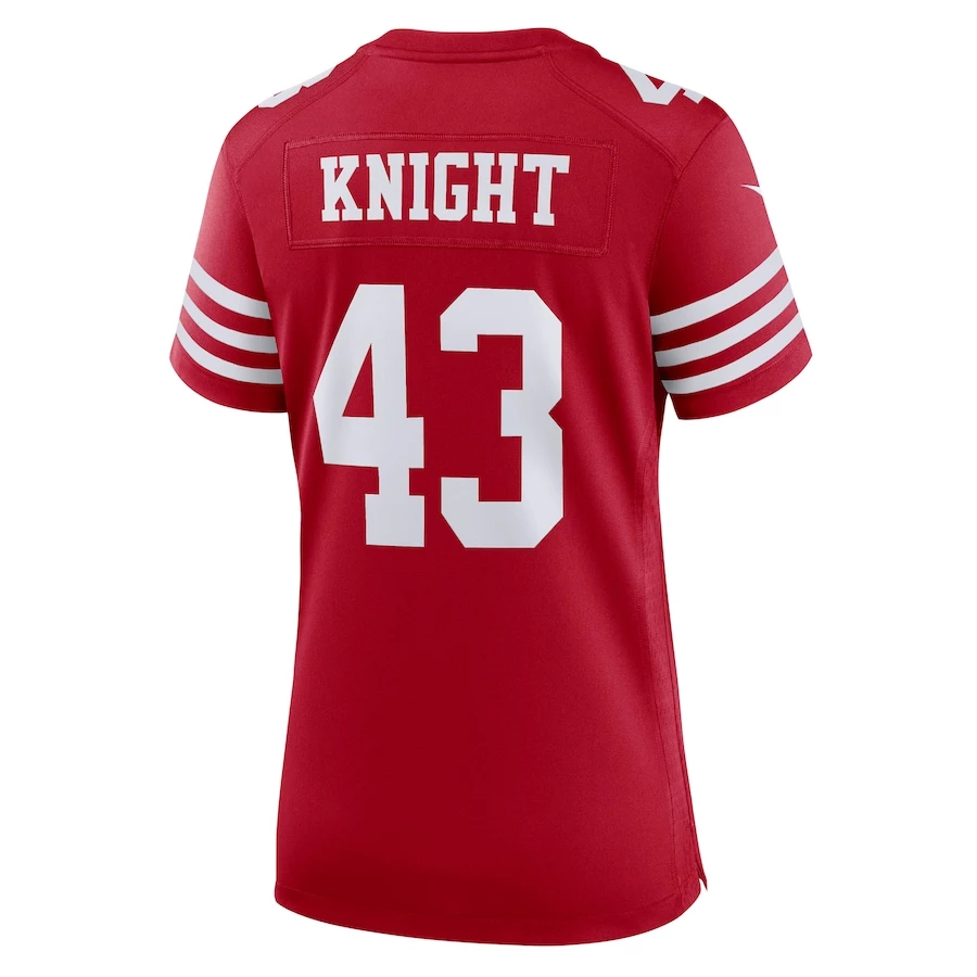 Women's San Francisco 49ers Qwuantrezz Knight Nike Scarlet Game Player Jersey 4 Women's San Francisco 49ers Qwuantrezz Knight Nike Scarlet Game Player Jersey - Image 4