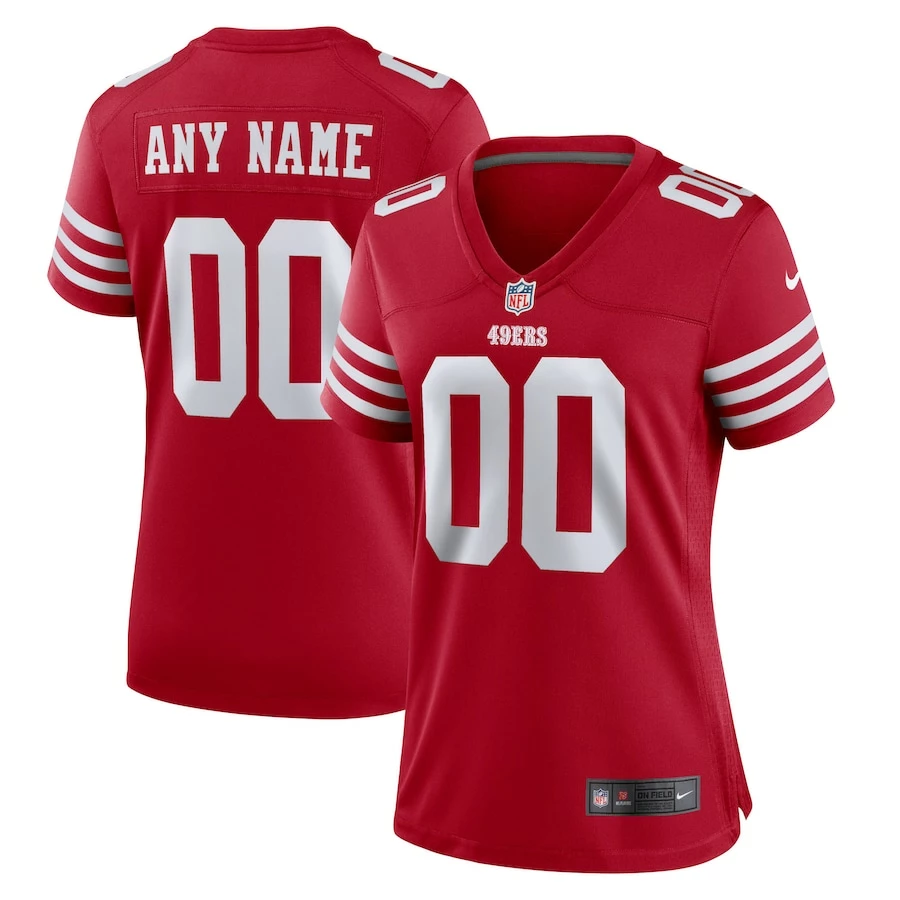 Women's San Francisco 49ers Nike Scarlet Game Custom Jersey 2 Women's San Francisco 49ers Nike Scarlet Game Custom Jersey - Image 2