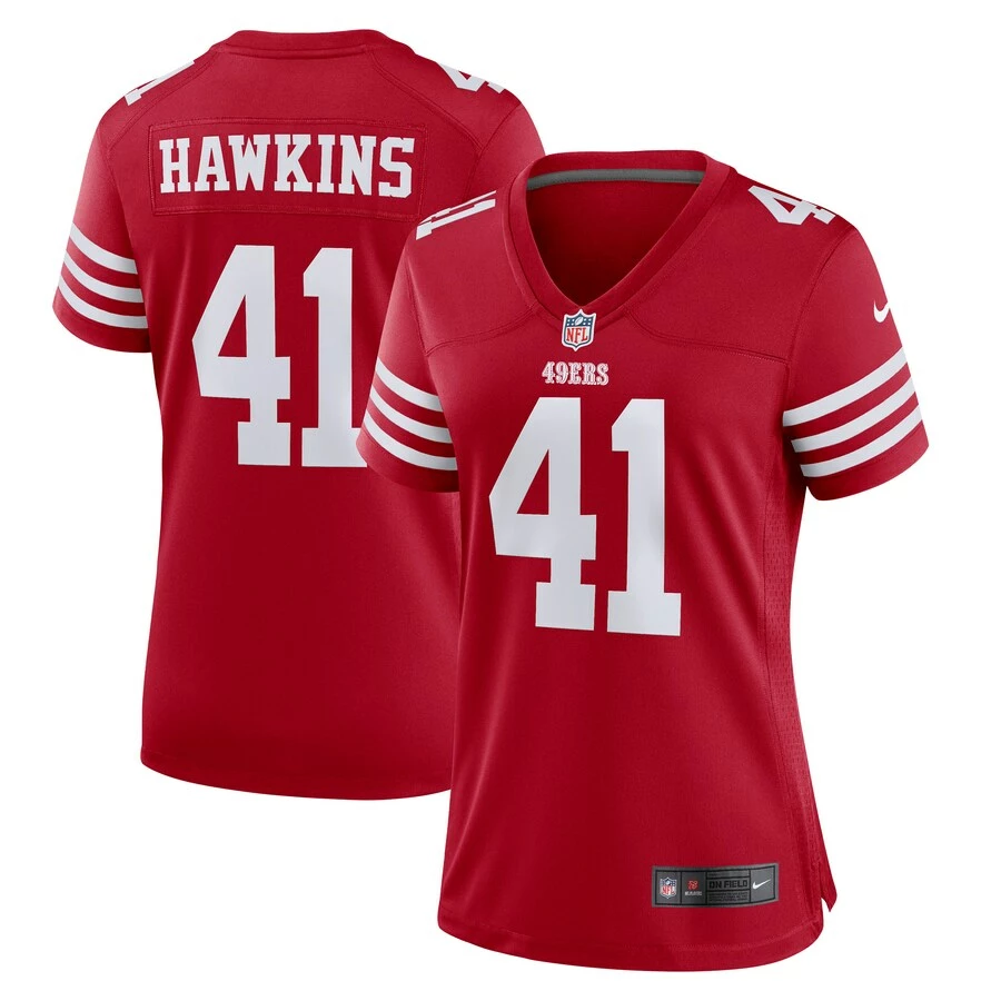 Women's San Francisco 49ers Tayler Hawkins Nike Scarlet Game Player Jersey 2 Women's San Francisco 49ers Tayler Hawkins Nike Scarlet Game Player Jersey - Image 2