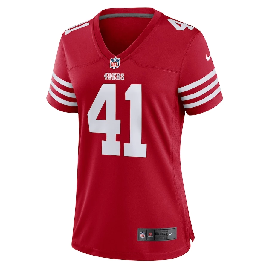 Women's San Francisco 49ers Tayler Hawkins Nike Scarlet Game Player Jersey 3 Women's San Francisco 49ers Tayler Hawkins Nike Scarlet Game Player Jersey - Image 3