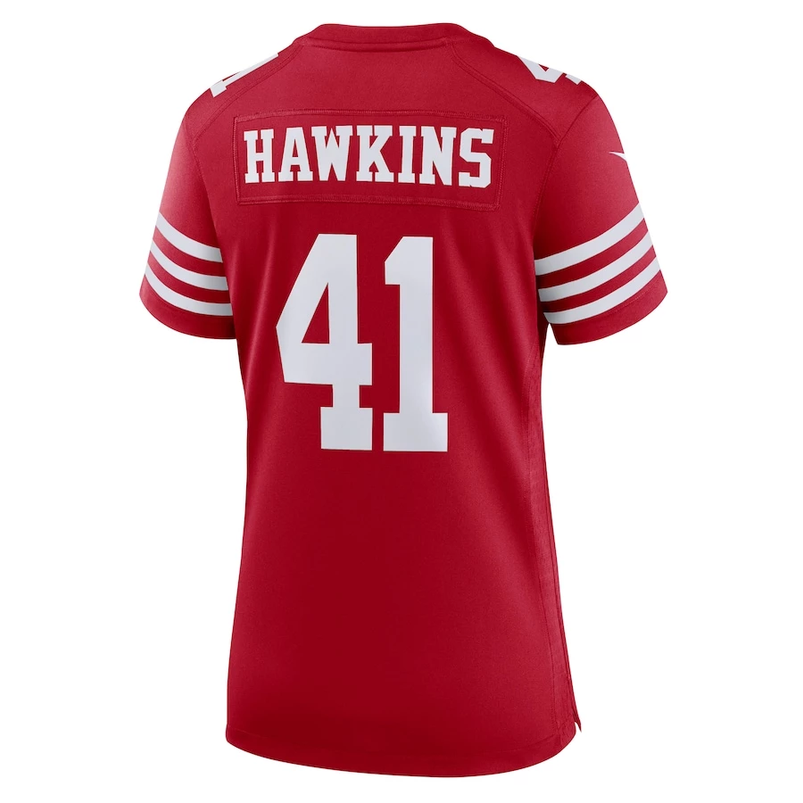Women's San Francisco 49ers Tayler Hawkins Nike Scarlet Game Player Jersey 4 Women's San Francisco 49ers Tayler Hawkins Nike Scarlet Game Player Jersey - Image 4