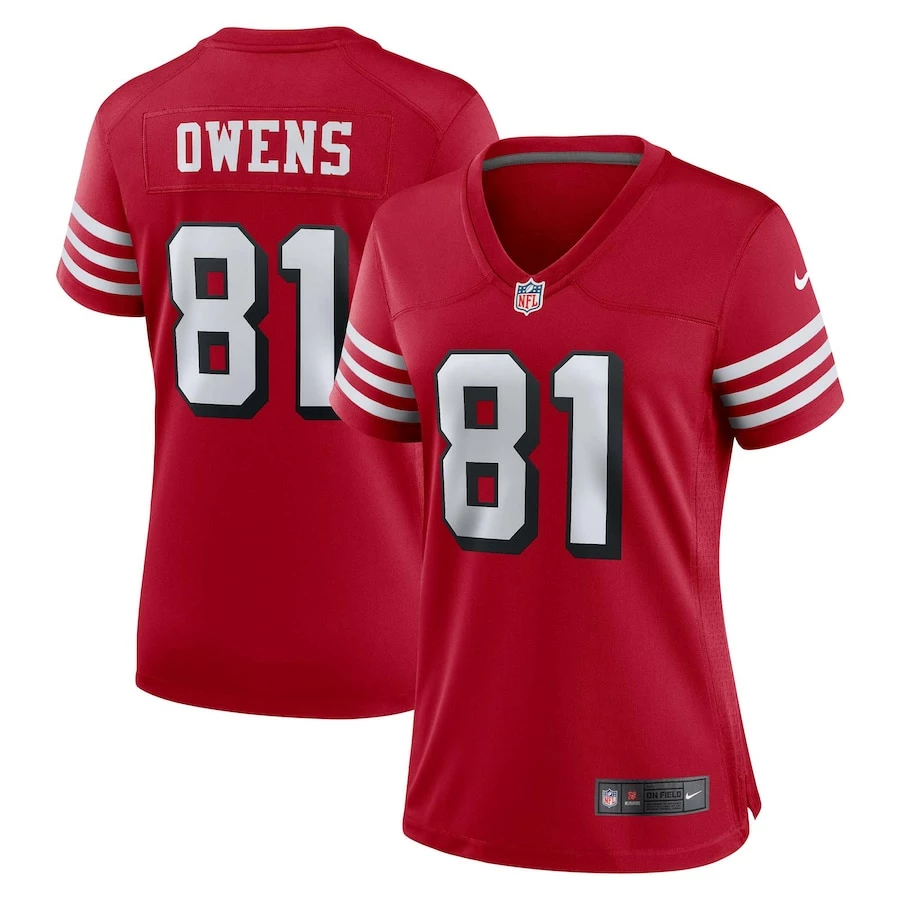Women's San Francisco 49ers Terrell Owens Nike Scarlet Alternate Game Jersey 2 Women's San Francisco 49ers Terrell Owens Nike Scarlet Alternate Game Jersey - Image 2