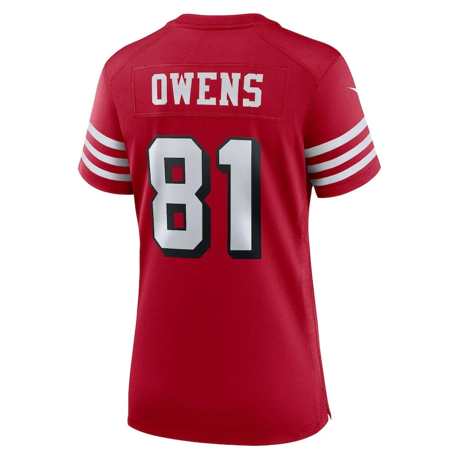 Women's San Francisco 49ers Terrell Owens Nike Scarlet Alternate Game Jersey 4 Women's San Francisco 49ers Terrell Owens Nike Scarlet Alternate Game Jersey - Image 4