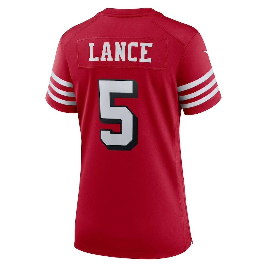 Women's San Francisco 49ers Trey Lance Nike Scarlet Alternate Game Player Jersey 4 Women's San Francisco 49ers Trey Lance Nike Scarlet Alternate Game Player Jersey - Image 4