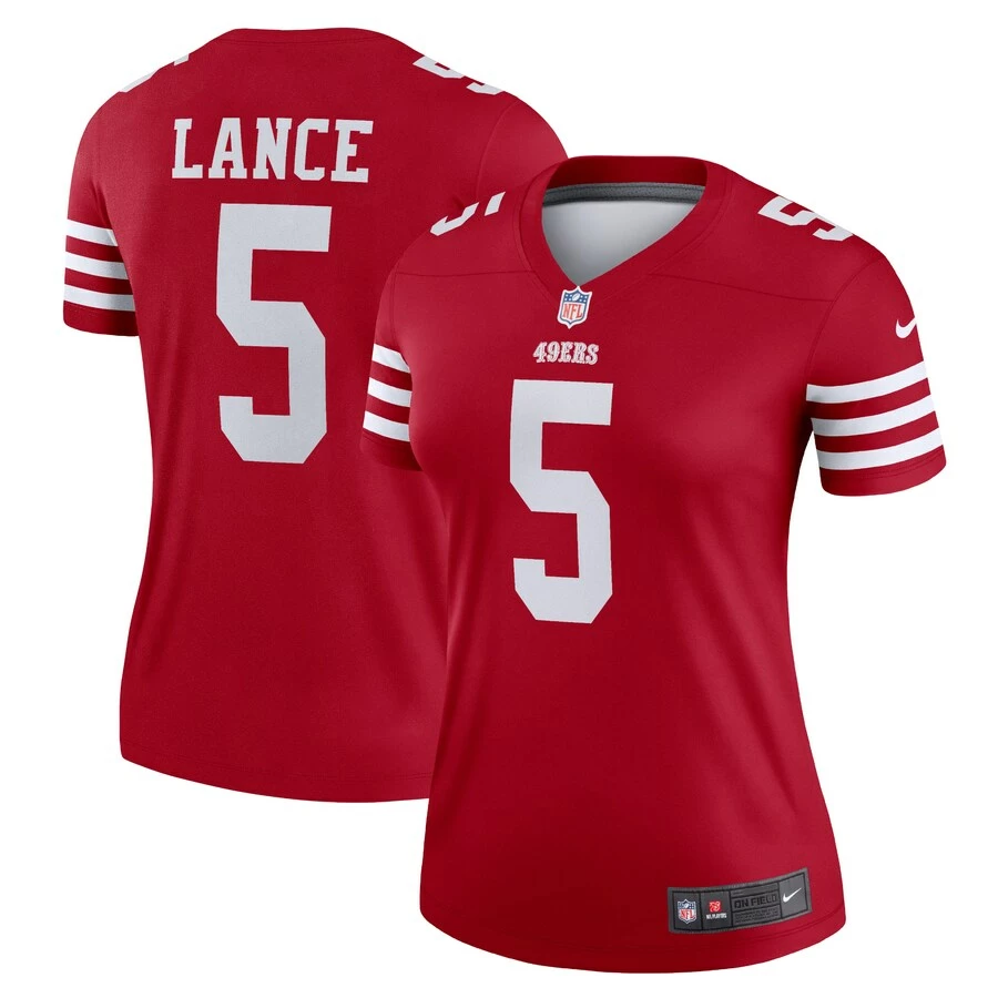 Women's San Francisco 49ers Trey Lance Nike Scarlet Legend Jersey 1 Women's San Francisco 49ers Trey Lance Nike Scarlet Legend Jersey