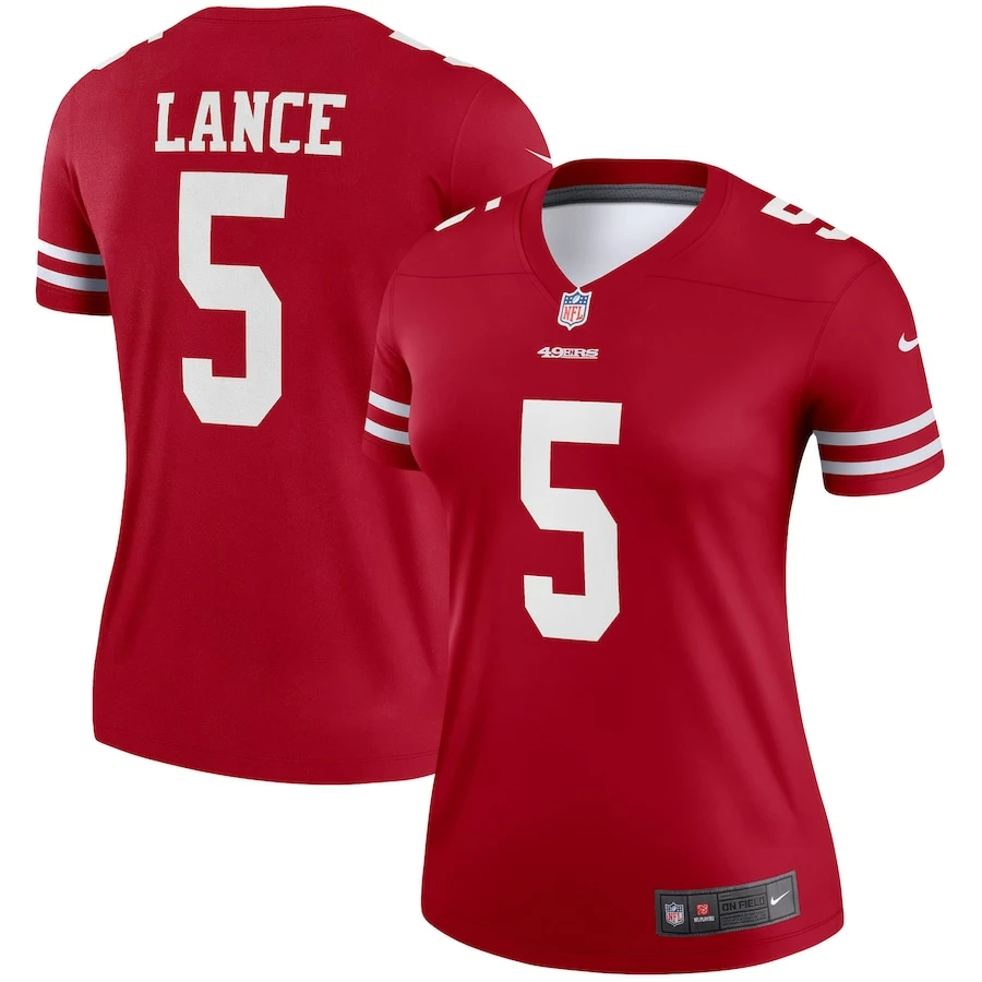 Women's San Francisco 49ers Trey Lance Nike Scarlet Legend Player Jersey 1 Women's San Francisco 49ers Trey Lance Nike Scarlet Legend Player Jersey