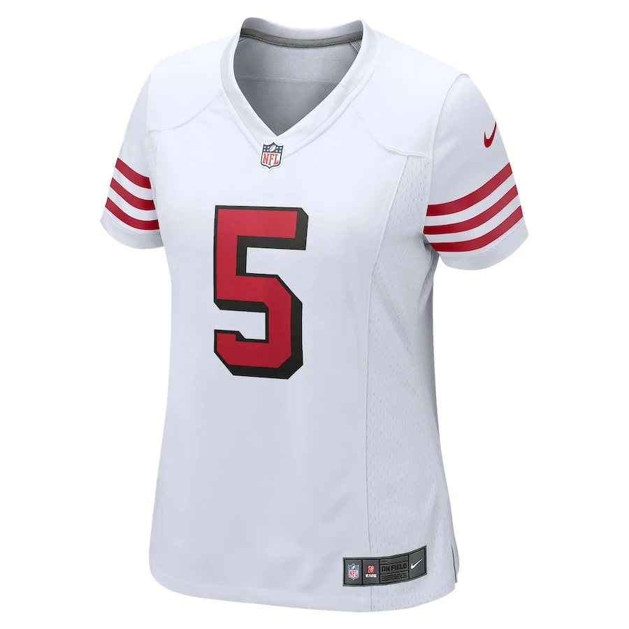 Women's San Francisco 49ers Trey Lance Nike White Alternate Game Jersey 3 Women's San Francisco 49ers Trey Lance Nike White Alternate Game Jersey - Image 3