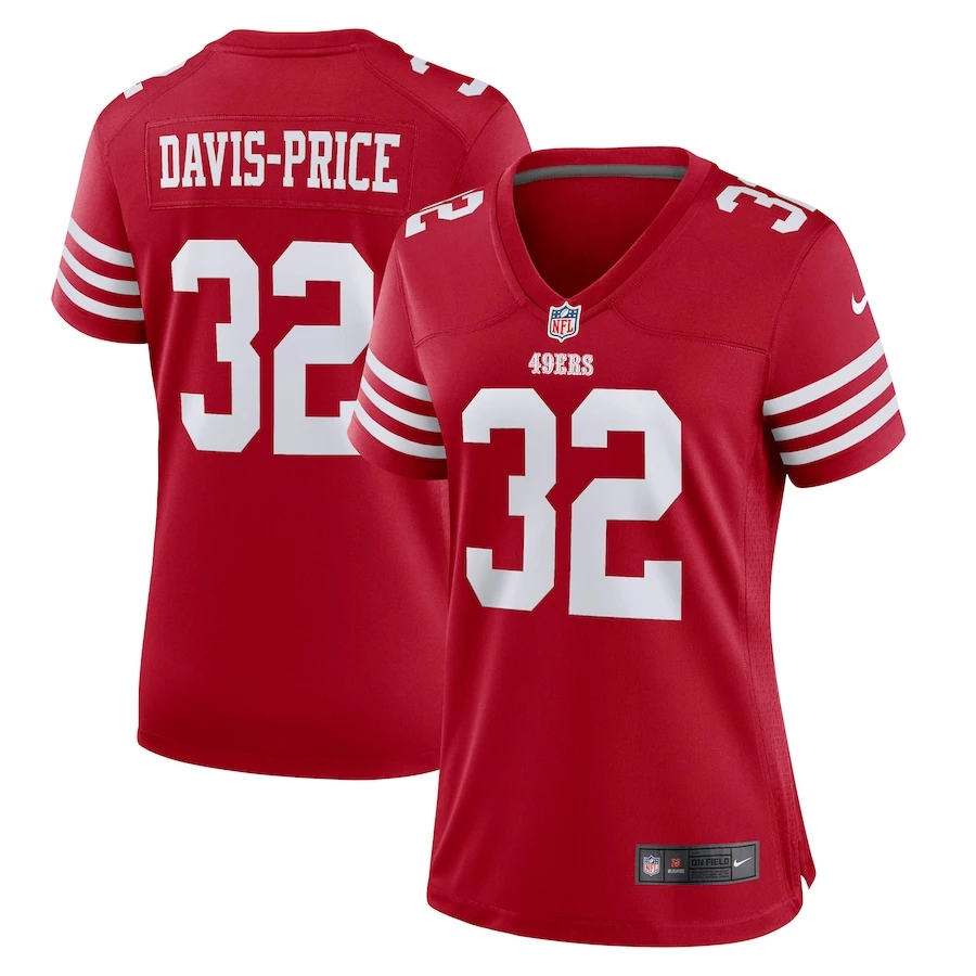 Women's San Francisco 49ers Tyrion Davis-Price Nike Scarlet Game Player Jersey 2 Women's San Francisco 49ers Tyrion Davis-Price Nike Scarlet Game Player Jersey - Image 2