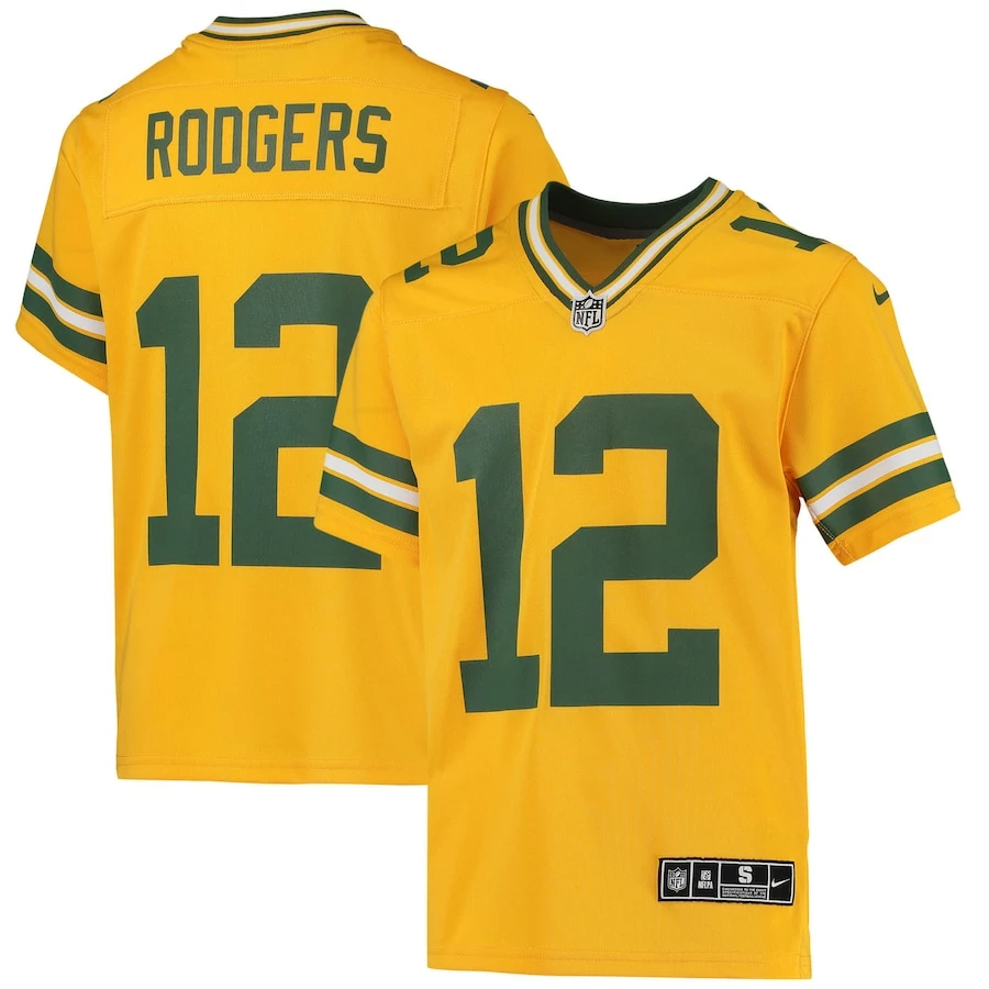 Youth Green Bay Packers Aaron Rodgers Nike Gold Inverted Team Game Jersey 1 Youth Green Bay Packers Aaron Rodgers Nike Gold Inverted Team Game Jersey