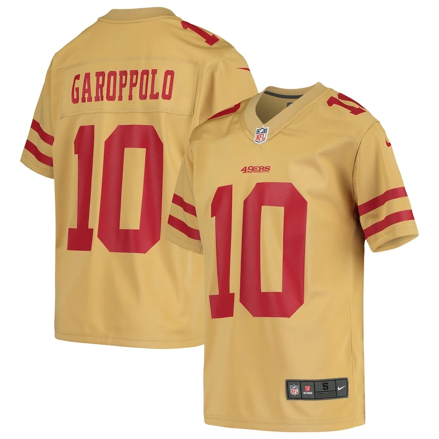 Youth San Francisco 49ers Jimmy Garoppolo Nike Gold Inverted Game Jersey 2 Youth San Francisco 49ers Jimmy Garoppolo Nike Gold Inverted Game Jersey - Image 2