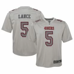 Youth San Francisco 49ers Trey Lance Nike Gray Atmosphere Game Jersey