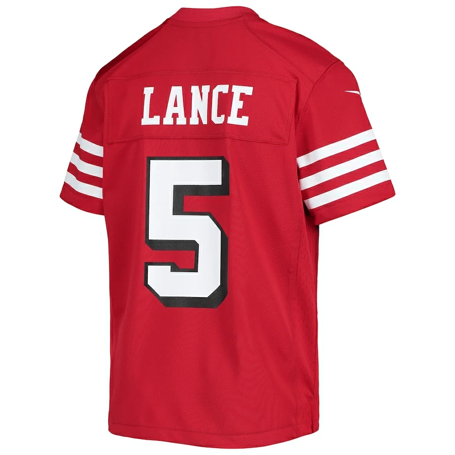 Youth San Francisco 49ers Trey Lance Nike Scarlet Alternate Game Jersey 4 Youth San Francisco 49ers Trey Lance Nike Scarlet Alternate Game Jersey - Image 4