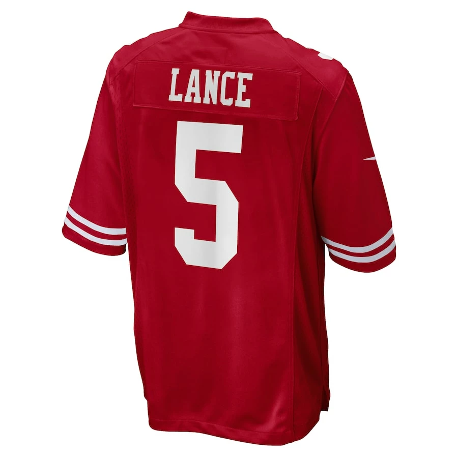 Youth San Francisco 49ers Trey Lance Nike Scarlet Player Game Jersey 4 Youth San Francisco 49ers Trey Lance Nike Scarlet Player Game Jersey - Image 4