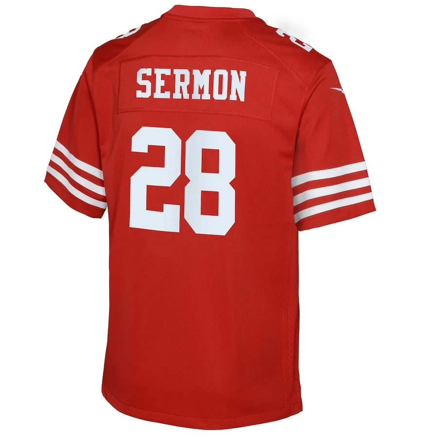 Youth San Francisco 49ers Trey Sermon Nike Scarlet Game Jersey 4 Youth San Francisco 49ers Trey Sermon Nike Scarlet Game Jersey – Bild 4